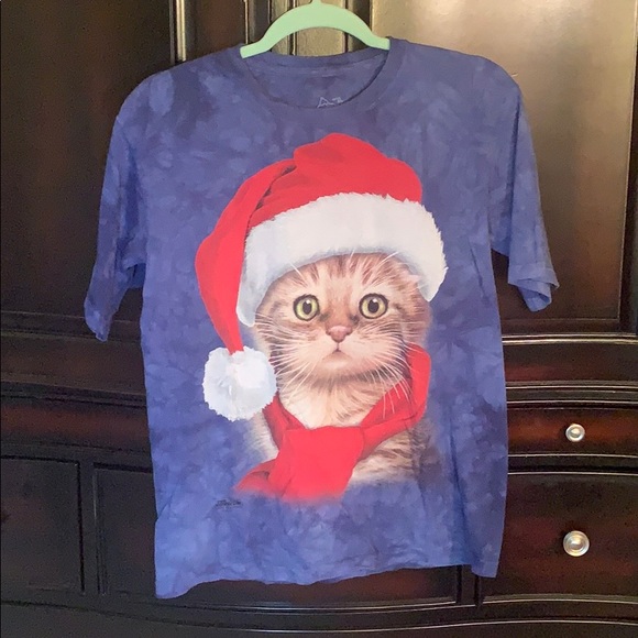The Mountain Tops - The Mountain Christmas Santa Cat tee